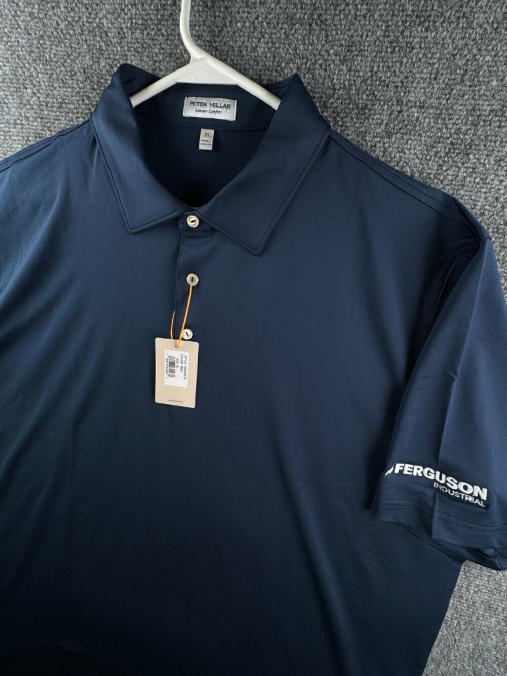 NWD Peter Millar Summer Comfort Short Sleeve Polo Shirt Blue XL Stretch Logo